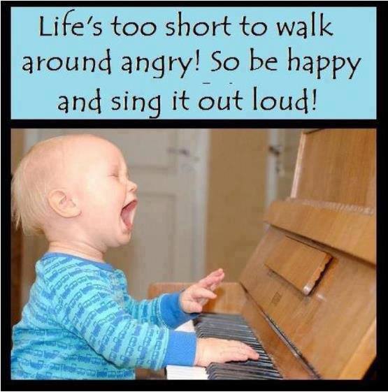 funny child playing piano